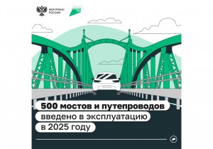 В 2025 году в регионах введено 509 мостов и путепроводов