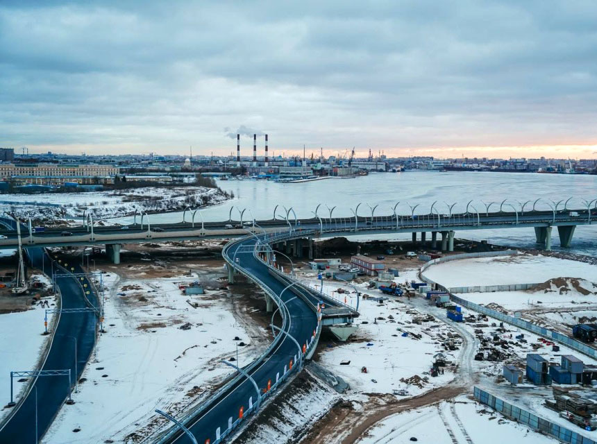 Шкиперская развязка ЗСД обеспечит транспортную доступность на намывных территориях Васильевского острова (Санкт-Петербург)